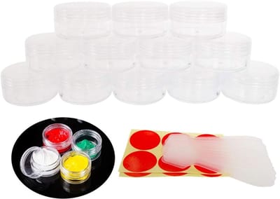 12 Stuks 10ml Lege Cosmetische Potjes, Herbruikbare Plastic Jars voor Oogschaduw, Nagellak en Poeder