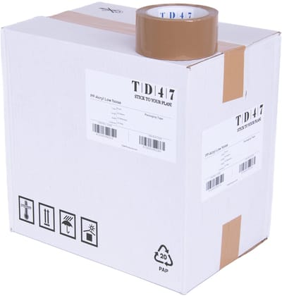 TD47 Verpakkingstape PP low noise 50mm x 66m Bruin (36 rollen)