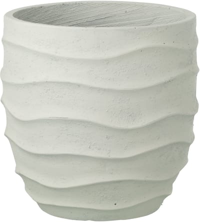 J-Line bloempot Golf + Buiten zand - steen - wit - medium