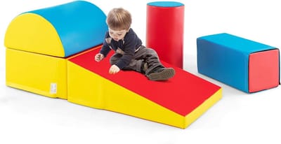 Schuimrubberen Bouwstenen - Zachte Blokken - Spelen en Klimmen - Veelzijdige Vormen - 120 x 40 x 40 cm - Rood