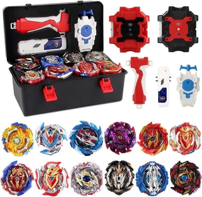 Set van 12 Battle Spinners met 3 Tweewegzenders, Burst Turbo Starterset voor Kinderen van 6 tot 12 Jaar, Spelletjes en Actie speelgoed