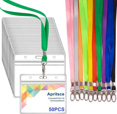 Set van 50 Kleurrijke Kaarthouders met Lanyard