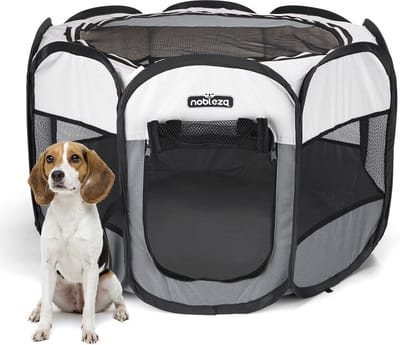 Nobleza Puppyren met Deur - 92x92x58 cm – Opvouwbaar – Voor Kleine Honden & Konijnen – Binnen & Buiten