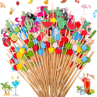 200 Stuks Cocktailprikkers Houten Sticks voor Feestjes en Fingerfood
