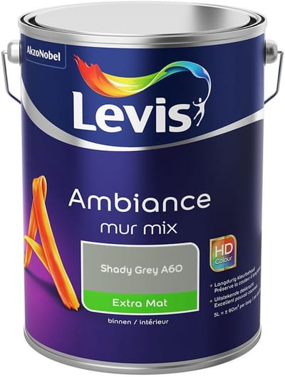 Levis - Ambiance Mur Extra Mat Mix - Shady Grey A60 - Mengverf - 5 L