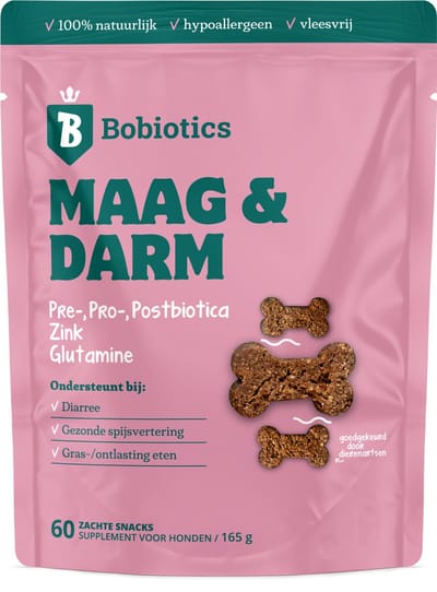 Bobiotics - Maag & Darm Probiotica voor Honden - Ondersteunt Immuniteit en Spijsvertering - Tegen Diarree, Braken & Winderigheid - Snel Resultaat in 4 Weken - FAVV goedgekeurd - 100% Natuurlijke Hondensnacks - Hondensupplementen