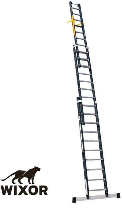 Wixor Professionele Ladder Advance 3x8 | Top Safe | Uitgeschoven lengte: 5,8m | Ingeschoven lengte: 2,44m | Gewicht: 18,1kg
