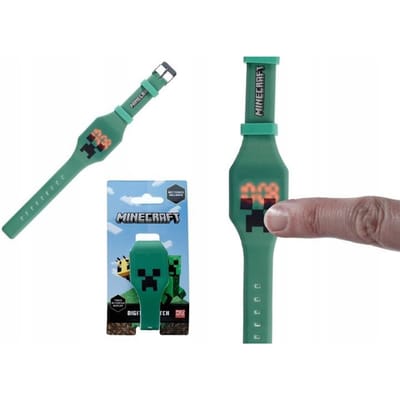 Minecraft kinderhorloge geel - Rubber - Led display - Movie