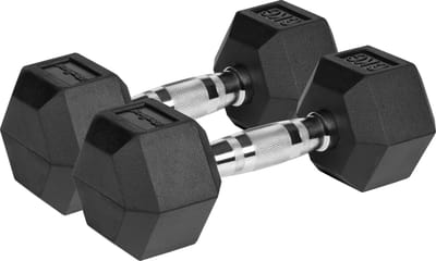 Rebel HEX Serie - Rubberen Gecoate Gietijzeren Halters - 2x6kg - Hexagonaal - Veilig Voor Gebruik
