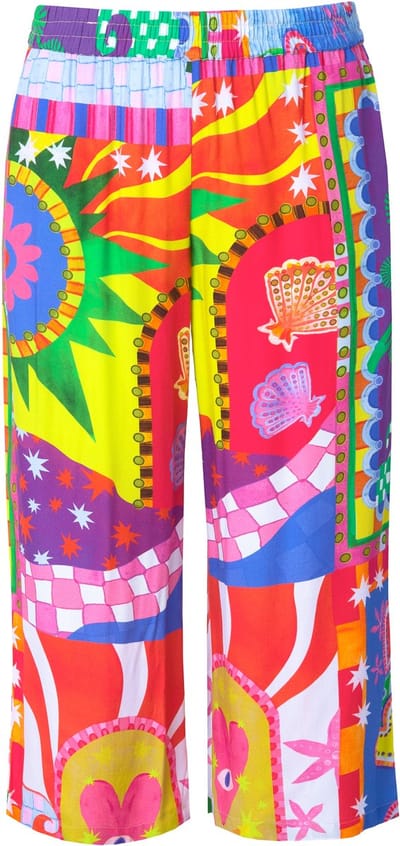 Angel of Style - Dames - Broek wijd en recht motiefmix print - Multicolor - Maat 52