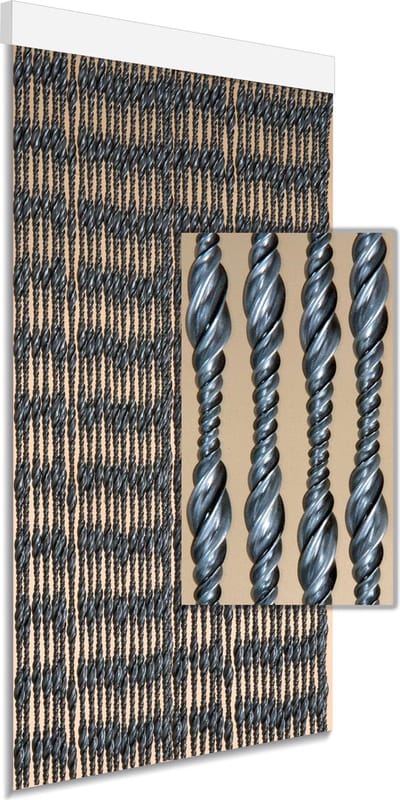 DEGOR - deurgordijn - vliegengordijn - Ember - zilver zwart - 100x230cm