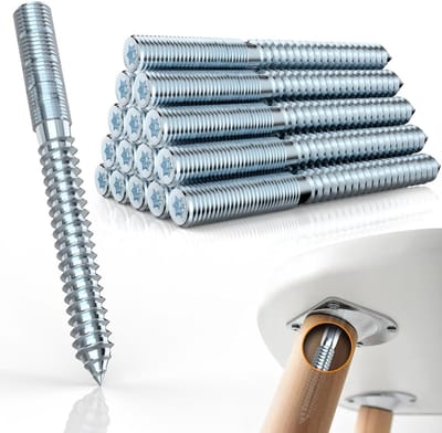 Torx Stick Screws 12-pack, M8 x 120 mm, Gegalvaniseerd Staal, Dubbelzijdige Dowel Schroeven, Geschikt voor Hangen en Bevestigen van Houten Constructies