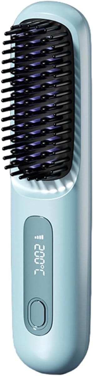 PRO keramische ionen stylingborstel voor kort haar - elektrische warmte haarborstel geschikt voor glad en krullend haar, multifunctionele stijlkam en stijltang in één
