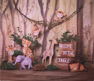 Clayre & Eef Achtergronddoek 180x210 cm Bruin Textiel Jungle