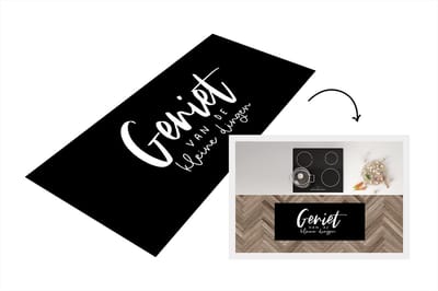 Keukenloper - Loper keuken - Spreuken - Geniet van de dingen - Quotes - 120x50 cm - Keukenloper vinyl