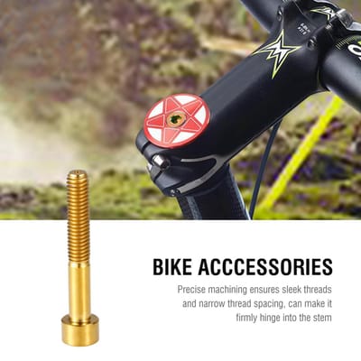 1 stuks Titanium Fiets Headset Stuurpen M6 Schroefdraad Bout 30 35 40 50 Lang Schroef Fiets Accessoire M6x40 gold