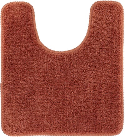 Tendance Toiletmat/wc mat Aquarius - met uitsparing - anti slip - microvezel - roestbruin - 45 x 50 cm - badkamer matten