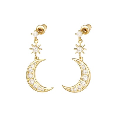 Oorhangers met Kleurvolle Zirkonia Maan – Speels & Stralend | Twinolo