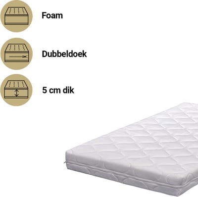 Best Sleep Comfort Superior Co-sleeper Matras - 50x88 - Anti allergisch/anti-huisstofmijt