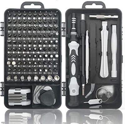 Precisie Schroevendraaierset - Mechanische Set - Fijn Mechanisch Werk - Magnetische Tip - 15 x 9 x 5 cm - Grijs