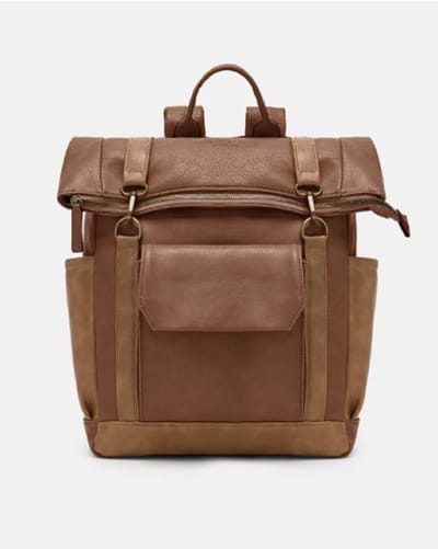 Rugzak - Reizen - Back to school - Wandelen - School - Herling - Quinlan - Unisex - Vintage stijl - Koffie Bruin - Hoogwaardig Pu leder