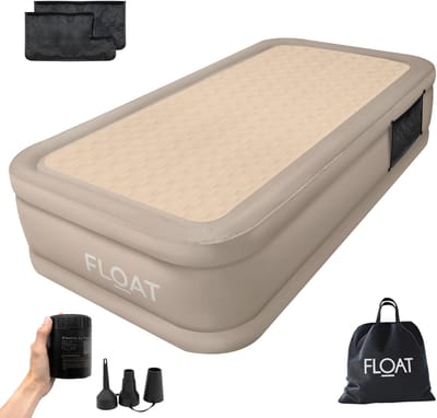 FLOAT - 1 Persoons Luchtbed - 191x99x40 cm - Opbergzakken, draagtas en reparatiekit - Zelfopblazend Twee persoons luchtmatras - Ingebouwde elektrische pomp - Stevig Logeerbed - CloudSpring