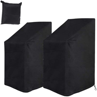 Tweedelige set tuinstoelhoezen, waterdicht, koubestendig en UV-bestendig, gemaakt van Oxford-stof, geschikt voor tuinstoelen, klapstoelen, enz.