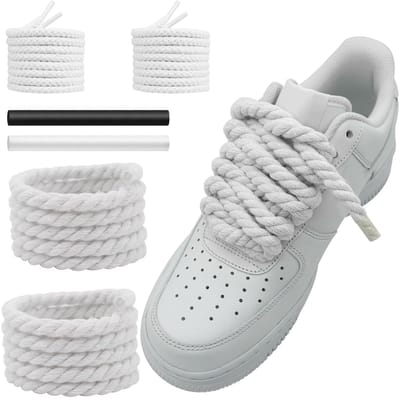 Touw Schoenveters Snaren voor Air Force 1, 10 mm Ronde Katoenen Grove Schoenveters Vervanging Veters voor Sneakers