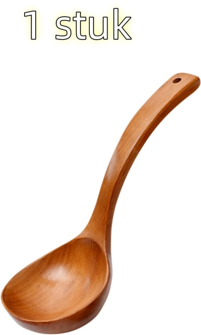 1 stuk - Soeplepel - Soeplepel met lange steel - Hout - Geschikt voor thuisgebruik in een hotpot - 26 cm * 9,5 cm - Bruin