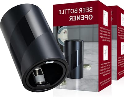 Automatische Flessenopener met Magneet voor Makkelijk Openen van Flessen en Capsules, Ideaal voor Bier, Cadeau voor Vader, Echtgenoot of Grootvader (2 Pack Zwart)