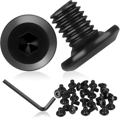 30 Stuks Platte Hoofd Schroeven M6 x 8 mm, RVS, Zwart, Met Inbussleutel, Voor Huishoudelijke Apparaten en Industrie
