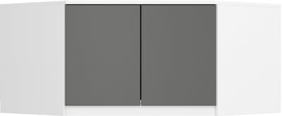 Kastopzetstuk in Wit/Grijs - S100 | Bovenkast voor Opbergruimte - 2 Deuren, 3 Planken | Zelfmontage | 100x50x55 cm | Mat Laminaat Afwerking