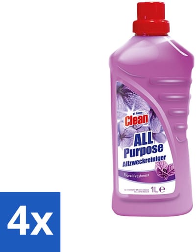 At Home - Clean - Allesreiniger - Floral - Verfrissened - 1 L - Voordeelverpakking - 4 stuks