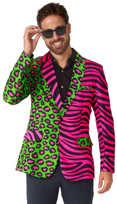 Suitmeister Party Neon Blazer - Heren Blazer - Mannen Colbert - Multicolor - Carnaval - Maat S