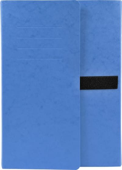 Exacompta 10x Map met uitrekbare rug in glanskarton en 3 kleppen - sluiting met klittenband - 24x33 - Blauw - 742E
