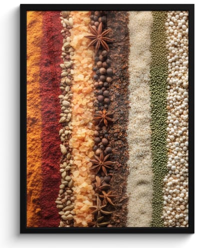 Poster in lijst - Fotolijst 50x70 cm - Posters - Banen - Verticaal - Kruiden - Variatie - Posterlijst zwart - Decoratie - Wanddecoratie woonkamer - Muurdecoratie slaapkamer