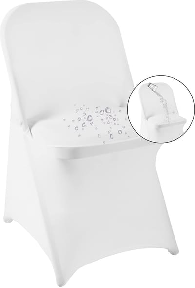magalo 12 stuks witte spandex opvouwbare waterdichte stoelhoes, stretch stoelhoes, beschermer voor bruiloft, feest, dineren banket en andere speciale evenementen