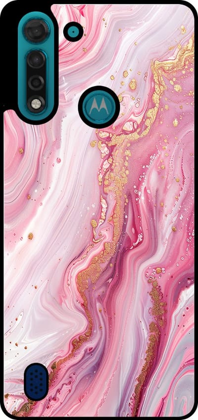 Smartphonica Telefoonhoesje Geschikt voor Motorola Moto G8 Power Lite met marmer opdruk - TPU backcover case marble design - Roze geschikt voor Motorola Moto G8 Power Lite