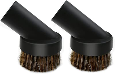 2-delige zwarte ronde stofborstel, 1,25 inch, stofzuigerslang 25 mm paardenhaar, Geschikt voor de meeste stofzuigeraccessoires