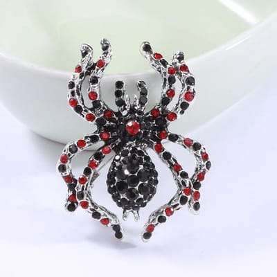 Hoge Kwaliteit Kristallen Strass Spin Broches Metalen Insect Reversspelden Badge Vintage Corsage Halloween Feest Sieraden Cadeaus
