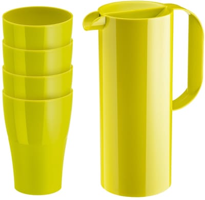 Koziol Schenkkan en 4 Drinkbekers RIO & ROY - Kunststof - Design - Groen