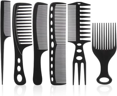 Professionele 6-delige Kamenset voor Kappers - Antistatische Ontklitkam en Haarstyling Tools