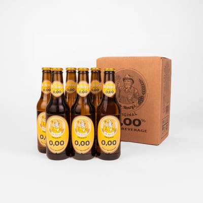 Mr. Henry's Original 0,00% - Alcoholvrij bier - 12 x 0,33 liter - 2 x 6-pack - Alcoholvrij - Geen toegevoegde suikers - Traditioneel gebrouwen