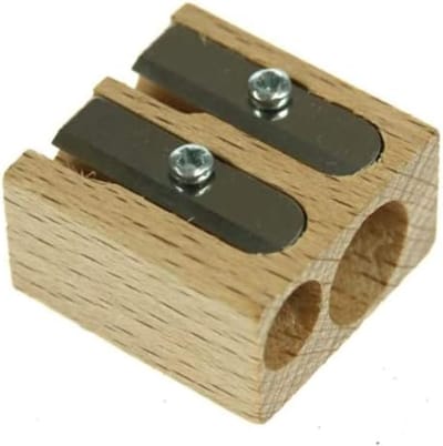 SnelShoppen - Dubbele Puntenslijper voor Stiften en Pennen tot 10 mm - Houten Slijper, Blokvorm, Ideaal voor Kinderen, School, Creatief Gebruik, Natuu