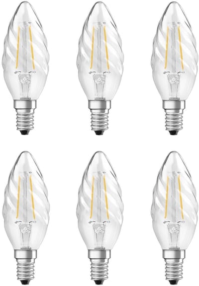 Ledvance LED Classic BW35 Kaarslamp E14 - 2.5W 250lm 2700K 230V - Ø35mm - LED Kaarslamp - Geschikt voor Nachtkastlampje - 6 stuks
