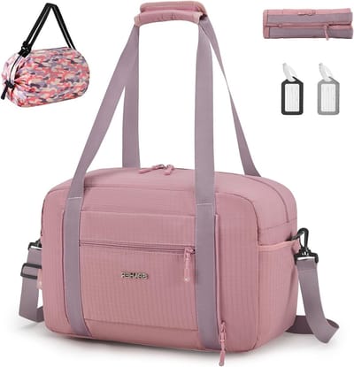 Vouwbare Reistas 40x20x25 cm - Handbagage 20L, Waterdichte Weekendtas, Lichtgewicht Sporttas voor Mannen en Vrouwen met Extra Opbergzak