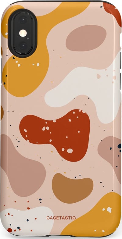 Casetastic Hoesje Geschikt voor Apple iPhone X/Xs - Stijlvolle Beschermende Duo-layer Case - Terrazzoque