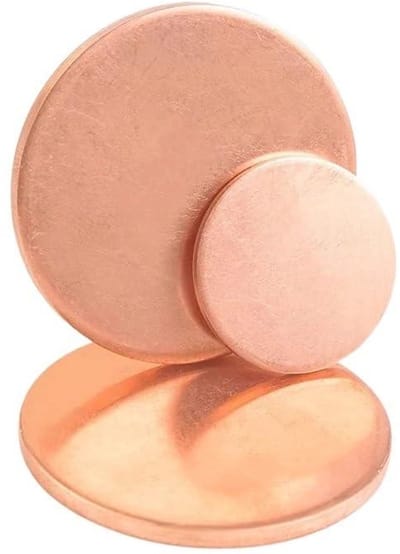 Koperen Schijf - Rond Blad - Metaalbewerking Hobby - Massief Puur Koper - Dikte 0.8 mm - Eén Kleur
