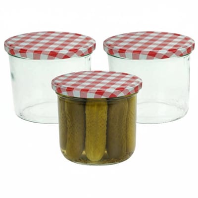 Cosy&trendy Weckpotten / inmaakpotten - rood - 3x stuks - 230 ml - met draaideksel - glas - inmaakpotten