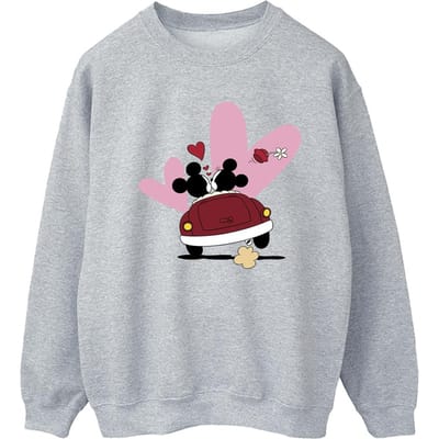 Disney Dames/Dames Mickey Mouse Car Print Sweatshirt (Sportgrijs)